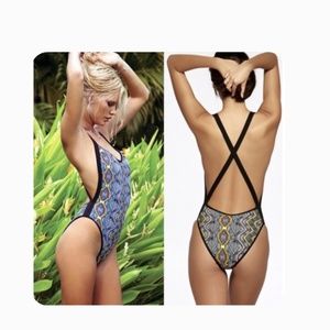 L*SPACE Ixtapa Maniac High-Cut One-Piece Swimsuit Womens Size 6